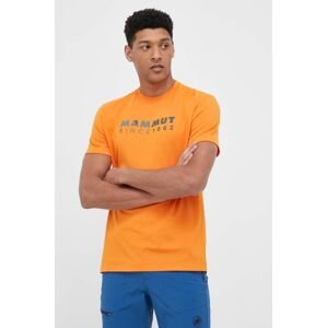Mammut t-shirt narancssárga, férfi, nyomott mintás