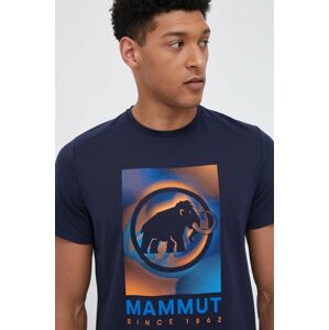 Mammut sportos póló Trovat sötétkék, nyomott mintás