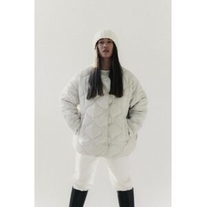 MUUV. rövid kabát PIQUE női, fehér, téli, oversize