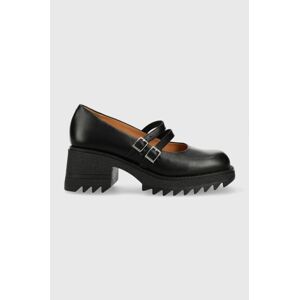 Charles Footwear bőr félcipő Kiara Mary Jane fekete, platformos, Kiara.Mary.Jane.Loafer