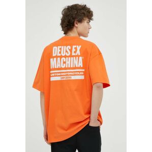 Deus Ex Machina pamut póló narancssárga, nyomott mintás