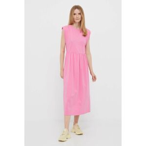 Rich & Royal pamut ruha rózsaszín, midi, harang alakú