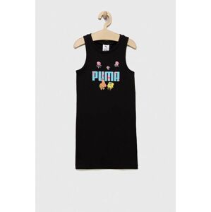 Puma gyerek ruha PUMA x SPONGEBOB Tank Dress G fekete, mini, testhezálló