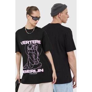 Vertere Berlin pamut póló fekete, nyomott mintás