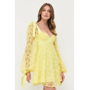 For Love & Lemons ruha sárga, mini, harang alakú