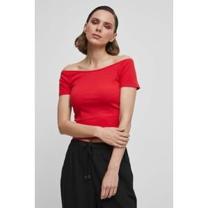 Medicine t-shirt női, "cold shoulder" fazonú, piros