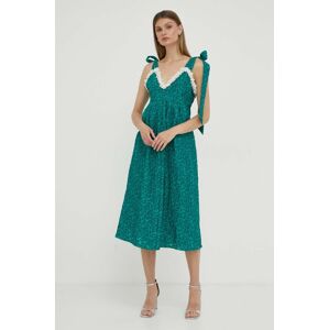 Custommade ruha zöld, midi, harang alakú