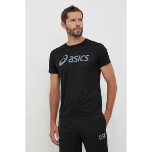 Asics futós póló fekete, nyomott mintás