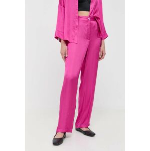 MAX&Co. nadrág női, rózsaszín, magas derekú széles