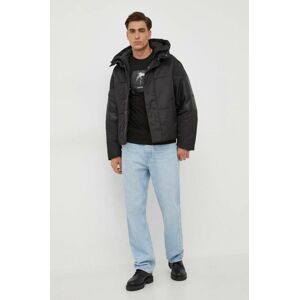 Armani Exchange rövid kabát férfi, fekete, téli, oversize