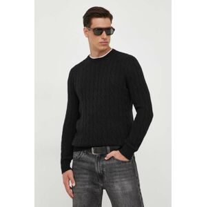 Polo Ralph Lauren gyapjú pulóver férfi, fekete