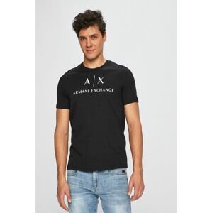 Armani Exchange t-shirt fekete, férfi, nyomott mintás