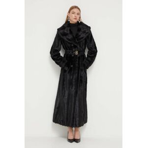 Blugirl Blumarine kabát női, fekete, átmeneti, kétsoros gombolású