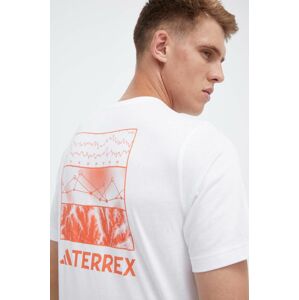 adidas TERREX t-shirt Graphic Altitude fehér, férfi, nyomott mintás