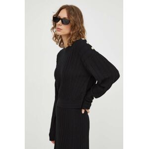 BA&SH gyapjú pulóver könnyű, női, fekete