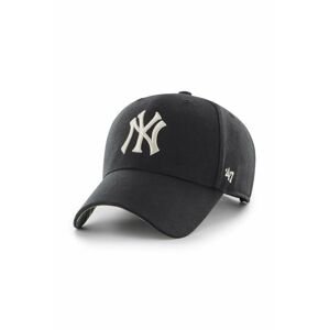 47brand pamut baseball sapka MLB New York Yankees fekete, nyomott mintás