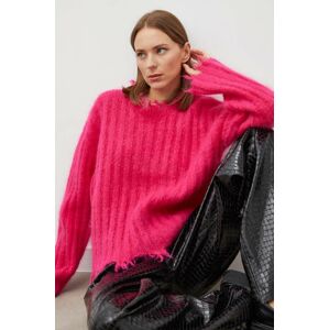 Herskind gyapjú pulóver női, rózsaszín