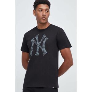 47brand pamut póló MLB New York Yankees fekete, férfi, nyomott mintás