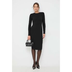 Victoria Beckham gyapjú ruha fekete, mini, testhezálló