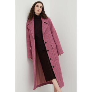 Lovechild kabát gyapjú keverékből rózsaszín, átmeneti