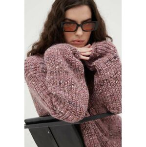 Lovechild gyapjú pulóver meleg, női, rózsaszín