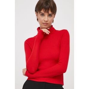 XT Studio pulóver könnyű, női, piros, garbónyakú