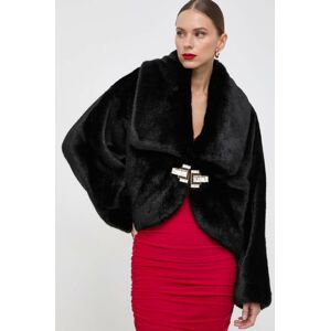 Elisabetta Franchi rövid kabát női, fekete, átmeneti, oversize