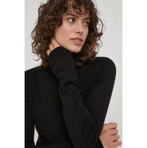 XT Studio pulóver könnyű, női, fekete, félgarbó nyakú