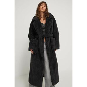UGG kabát női, fekete, átmeneti, kétsoros gombolású