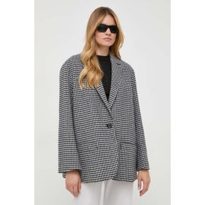 MAX&Co. gyapjú kabát fekete, mintás, oversize