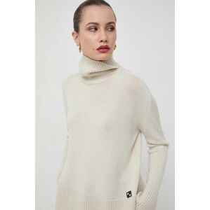 Beatrice B gyapjú pulóver könnyű, női, bézs, garbónyakú