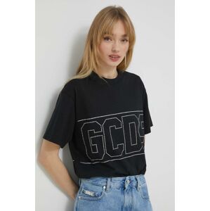 GCDS pamut póló fekete