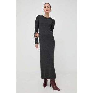 Liviana Conti gyapjú ruha szürke, maxi, egyenes