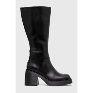 Vagabond Shoemakers bőr csizma BROOKE fekete, női, magassarkú, 5644.101.20