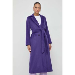 Twinset kabát gyapjú keverékből lila, átmeneti