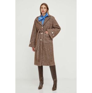 Custommade kabát gyapjú keverékből barna, átmeneti, oversize
