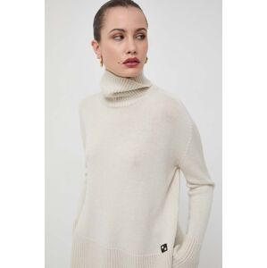 Beatrice B gyapjú pulóver könnyű, női, bézs, garbónyakú