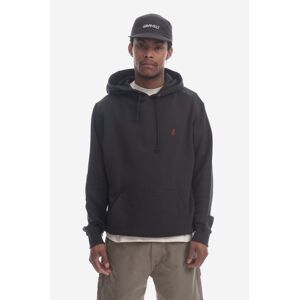 Gramicci pamut melegítőfelső One Point Hooded Sweatshirt fekete, férfi, sima, kapucnis