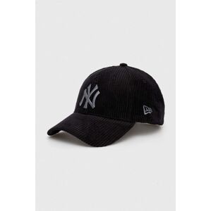 New Era kordbársony baseball sapka fekete, nyomott mintás, NEW YORK YANKEES