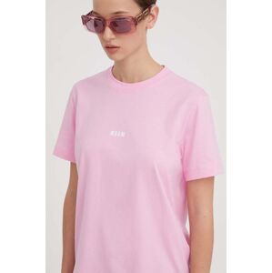 MSGM pamut póló női, rózsaszín