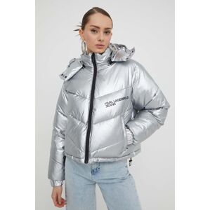Karl Lagerfeld Jeans rövid kabát női, ezüst, téli