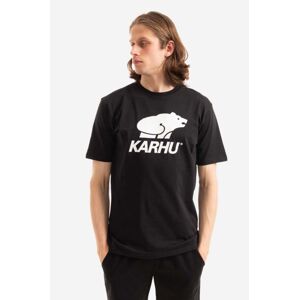 Karhu pamut póló Basic Logo T-shirt fekete, nyomott mintás