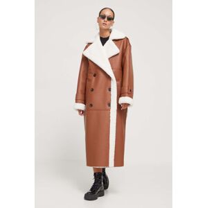 HUGO kabát női, barna, téli