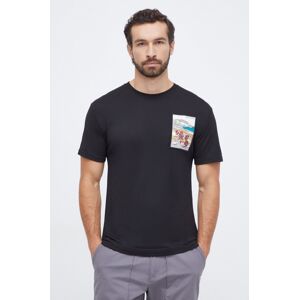 Smartwool sportos póló Mountain Patch Graphic fekete, nyomott mintás