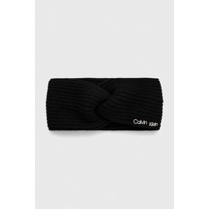 Calvin Klein gyapjú keverék fejpánt fekete