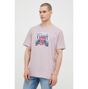 Jack & Jones t-shirt lila, férfi, nyomott mintás
