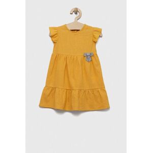 Birba&Trybeyond vászon baba ruha x Peanuts sárga, mini, harang alakú