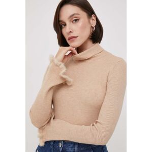XT Studio pulóver könnyű, női, bézs, garbónyakú