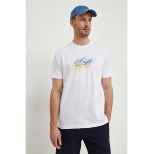 Paul&Shark pamut póló fehér, férfi, nyomott mintás
