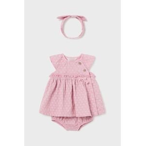 Mayoral Newborn baba pamut ruha rózsaszín, mini, harang alakú